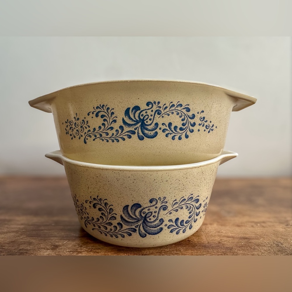 Vintage Pyrex homestead casserole set of 2 - 043 Oval and 474